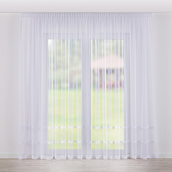 Pencil pleat voile/net curtain