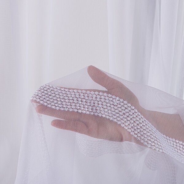 Pencil pleat voile/net curtain