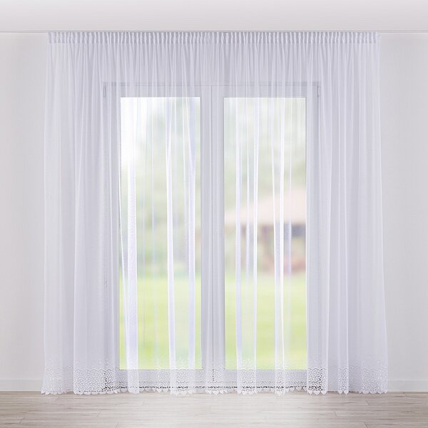 Pencil pleat voile/net curtain