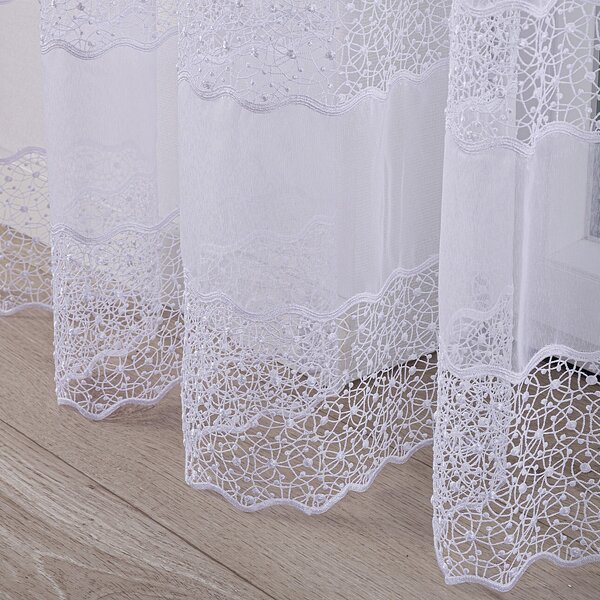 Pencil pleat voile/net curtain