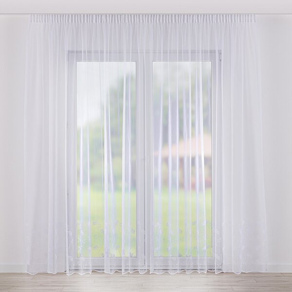 Pencil pleat voile/net curtain