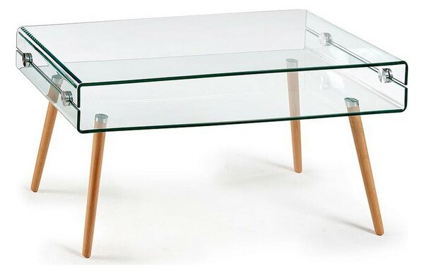 Centre Table Glass MDF Wood 55 x 52 x 110 cm