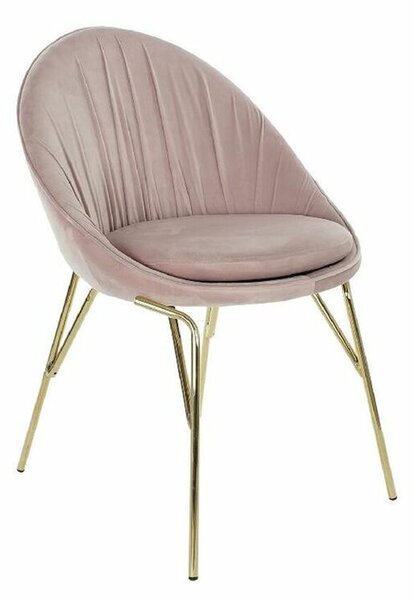 Dining Chair DKD Home Decor Pink Golden 60 x 60 x 85 cm