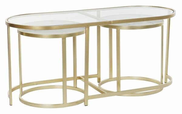 Set of 3 small tables DKD Home Decor Golden 100 x 40 x 45 cm