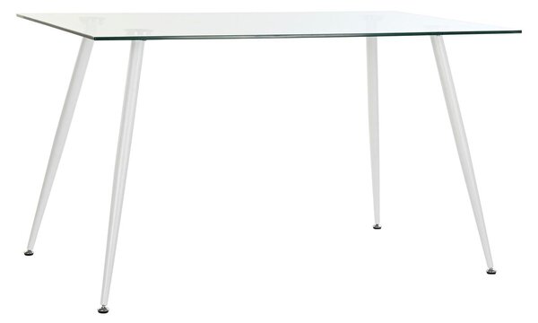 Dining Table DKD Home Decor Crystal Metal White (135 x 75 x 75 cm)