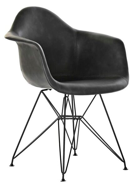 Chair with Armrests DKD Home Decor Dark grey Metal 64 x 59 x 84 cm