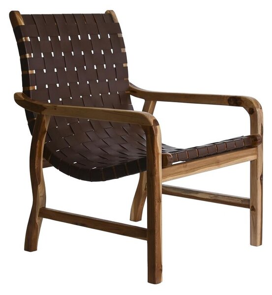 Armchair DKD Home Decor Brown Teak 66 x 73 x 96 cm