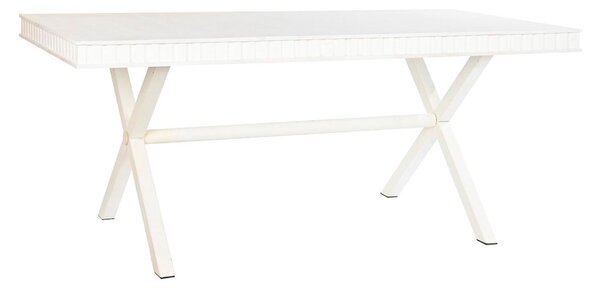 Dining Table DKD Home Decor White Metal Mango wood 180 x 90 x 76 cm