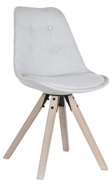 Dining Chair DKD Home Decor Polyester Light grey Oak (48 x 44 x 84 cm)