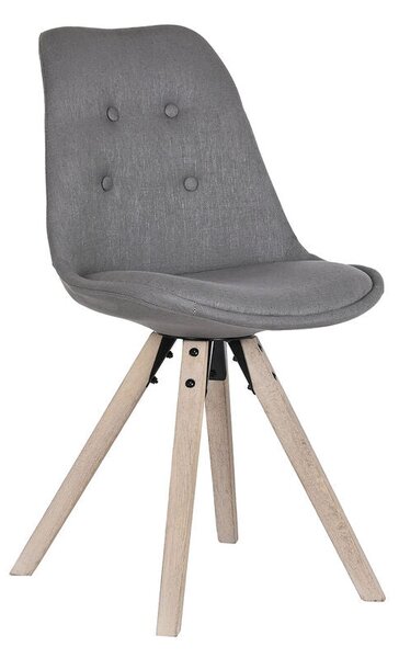 Dining Chair DKD Home Decor Polyester Dark grey Oak (48 x 44 x 84 cm)