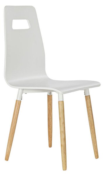 Dining Chair DKD Home Decor 43 x 50 x 88 cm Wood White Natural rubber Light brown