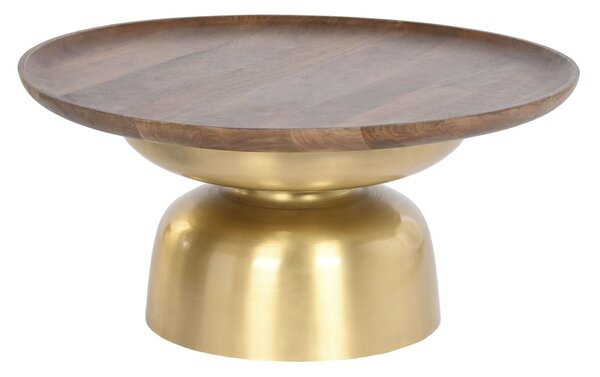 Centre Table DKD Home Decor Steel Mango wood (80 x 80 x 38 cm)