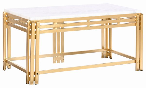 Centre Table DKD Home Decor Metal Aluminium Marble 80 x 40 x 40 cm