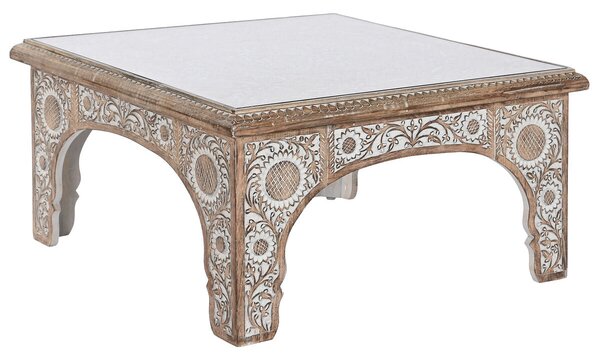 Centre Table DKD Home Decor 81 x 81 x 45 cm Crystal Aluminium Mango wood