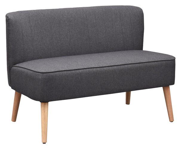 HOMCOM 2 Seater Sofa, Linen-Dark Grey