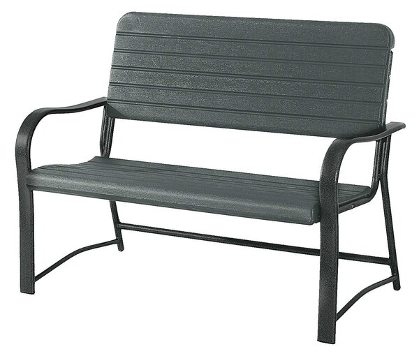 Outsunny 2 Seater Garden Bench Double Chair Outdoor Love Chair Patio Furniture. - Dark Green AOSOM UK