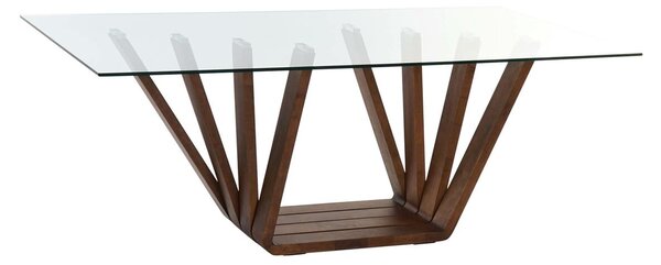 Dining Table DKD Home Decor Crystal Brown Transparent Walnut 200 x 100 x 75 cm