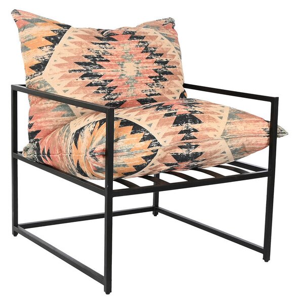 Armchair DKD Home Decor 70 x 75 x 85 cm Black Metal Multicolour