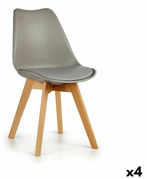 Dining Chair Brown Grey 42 x 80 x 50 cm (4 Units)