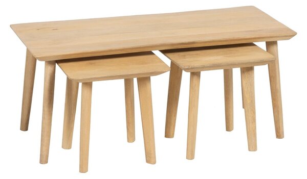 Set of 3 tables Natural 110 x 50 x 45 cm