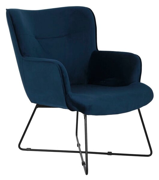 Armchair DKD Home Decor Blue Black Metal 68 x 76 x 90 cm