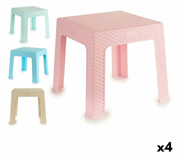 Child's Table Rattan Plastic 47 x 42 x 47 cm (4 Units)