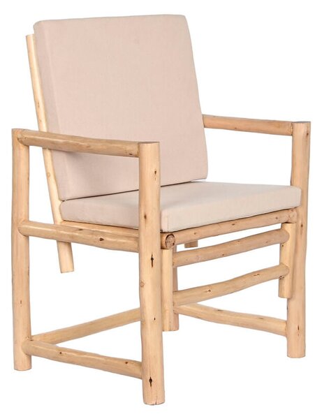 Armchair Home ESPRIT White Beige Natural Cotton 61 x 50 x 90 cm