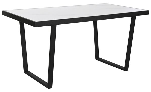 Dining Table Home ESPRIT White Black Metal 150 x 80 x 75 cm