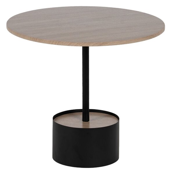 Centre Table Black Natural Iron MDF Wood 50 x 50 x 45 cm