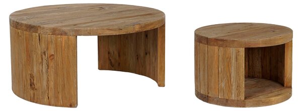 Set of 2 tables Home ESPRIT Wood 99 x 99 x 48 cm