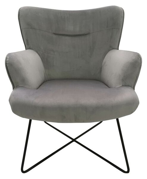 Armchair DKD Home Decor Grey Metal 67 x 81 x 87 cm