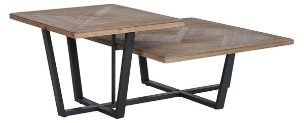 Centre Table Home ESPRIT Black Natural Metal Fir wood 118 x 78 x 45 cm