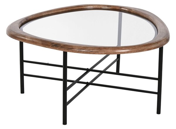 Centre Table Home ESPRIT Brown Black Natural Crystal Fir wood 76 x 81 x 38 cm