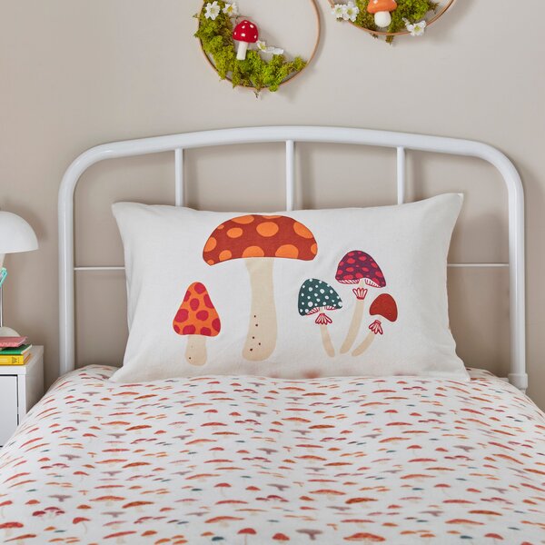 Mushroom Brushed Cotton Duvet Cover and Pillowcase Set