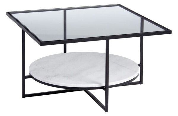 Centre Table White Black Crystal Marble Iron 80 x 80 x 46,5 cm