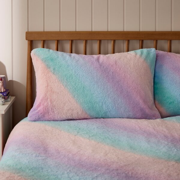 Pastel Ombre Fleece Duvet Cover and Pillowcase Set