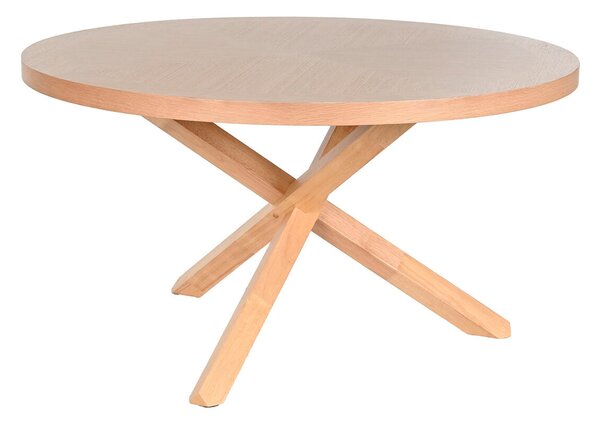 Dining Table Home ESPRIT Natural Wood Natural rubber 137 x 137 x 75 cm