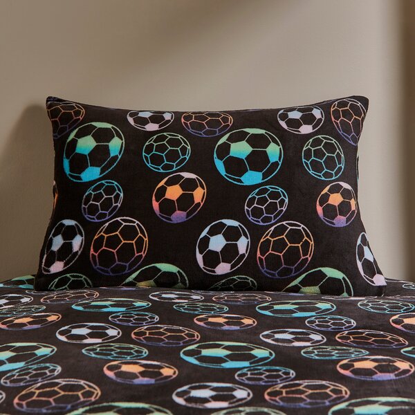 Football Etched Fleece Duvet Cover and Pillowcase Set