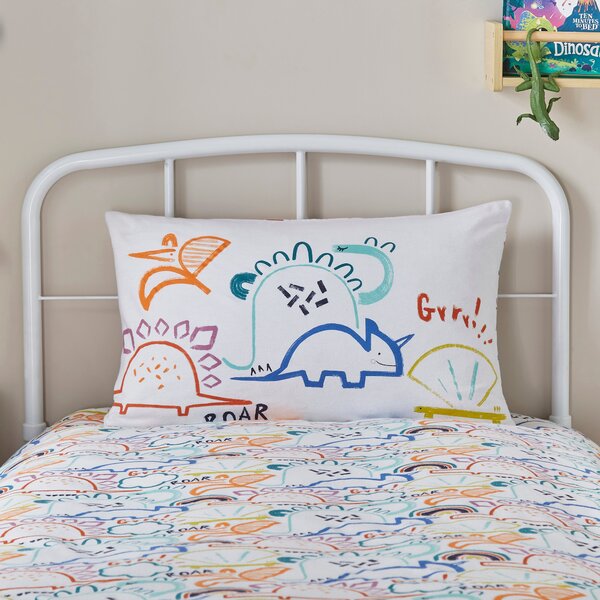 Dino Single Brushed Cotton Duvet Cover and Pillowcase Set