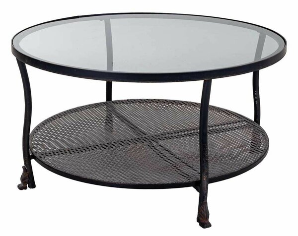 Centre Table Alexandra House Living Black Metal Glass 85 x 45 x 85 cm