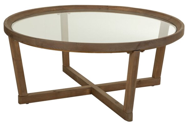 Centre Table Alexandra House Living Brown Iron Fir wood Tempered glass 100 x 43 x 100 cm