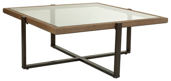 Centre Table Alexandra House Living Brown Iron Fir wood Tempered glass 99 x 40 x 99 cm