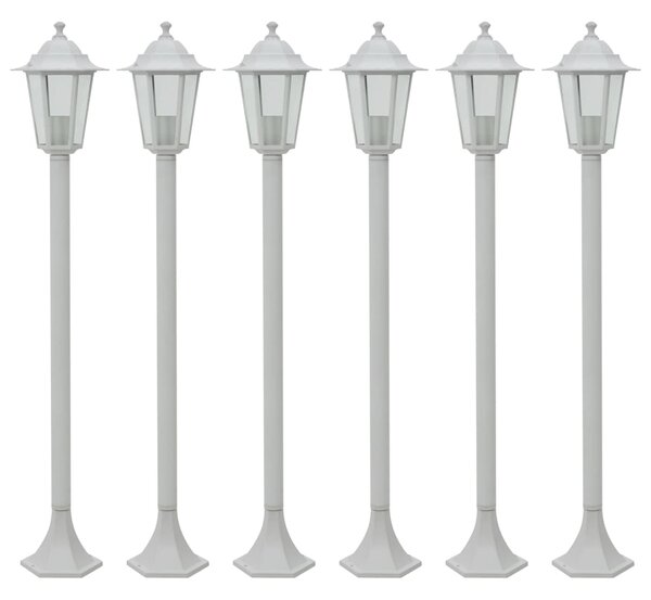 Garden Post Lights 6 pcs E27 110 cm Aluminium White