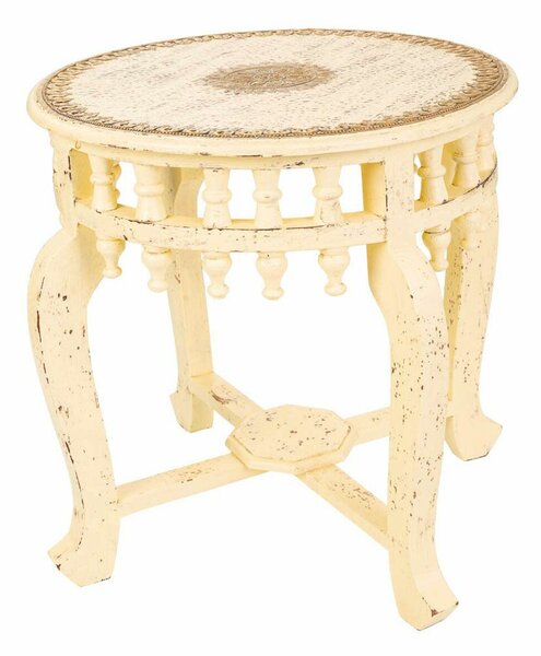 Centre Table Alexandra House Living Ivory Brass Mango wood MDF Wood 45 x 52 x 45 cm