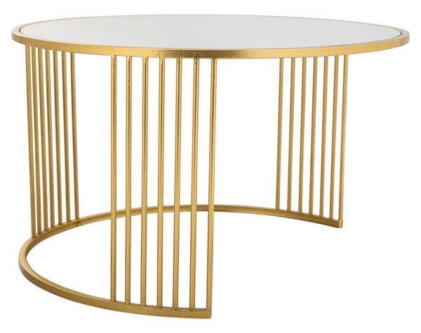 Centre Table Alexandra House Living Gold Iron Mirror MDF Wood 80 x 48 x 80 cm