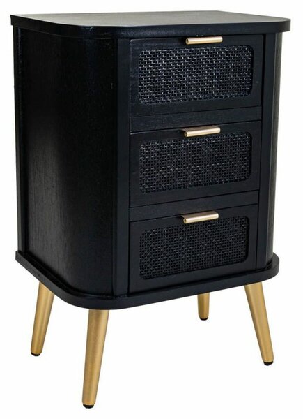 Nightstand Alexandra House Living Black Golden 35 x 72 x 50 cm