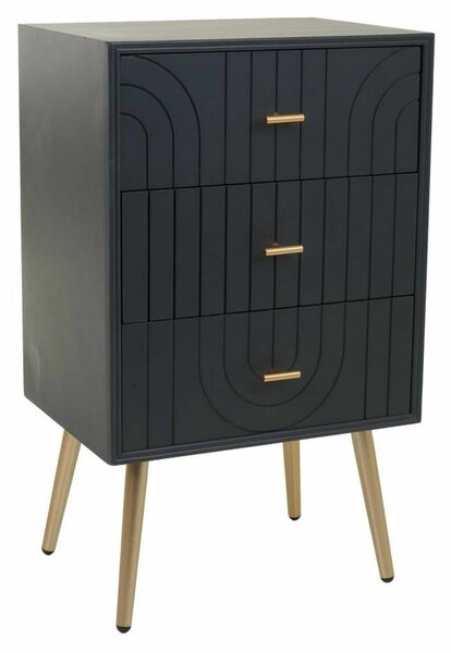 Nightstand Alexandra House Living Golden Dark grey 35 x 76 x 44 cm