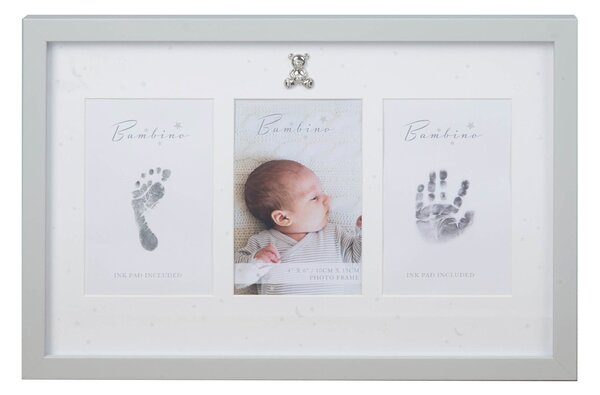 Bambino Hand & Foot Print with Ink Pad Frame Grey