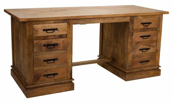 Desk Alexandra House Living Natural Iron Mango wood 75 x 80 x 180 cm