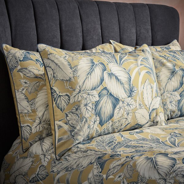 EW by Edinburgh Weavers Tivoli Tropical 100% Cotton Sateen Pillowcase Pair Yellow